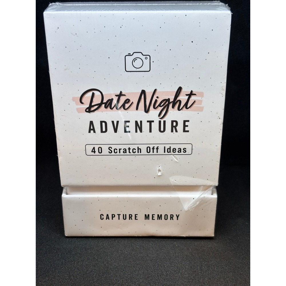 Date Night Adventure Scratch Off Ideas Game Box 40 Cards 5 Blank Stickers & Coin